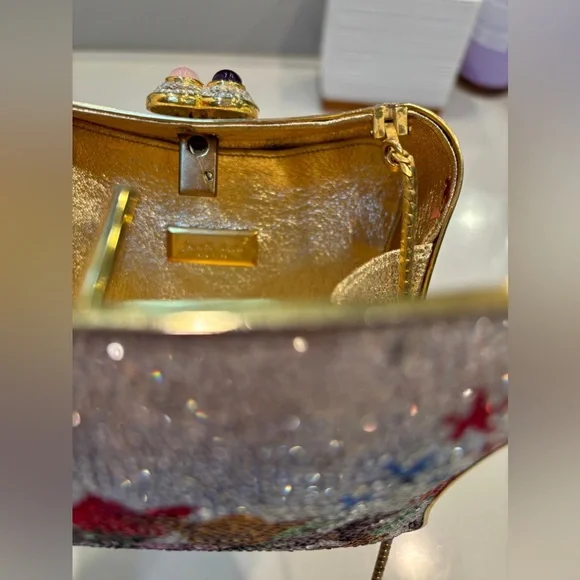 Judith Leiber silver and multicolor flower evening bag - Picture 6 of 6